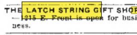 The Latch String - May 9 1961 Opening Ad (newer photo)